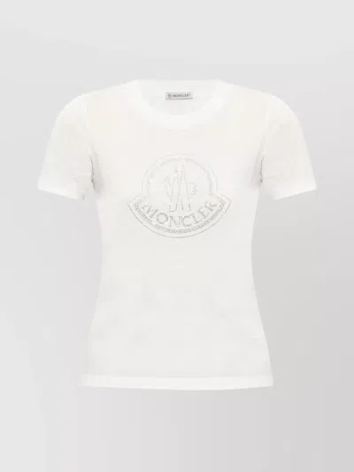 MONCLER CRYSTAL LOGO CREW NECK T-SHIRT