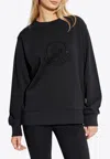 Moncler Crystal Logo Crewneck Sweatshirt In Black