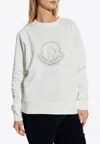 Moncler Logo Cotton-blend Jersey Sweatshirt In White