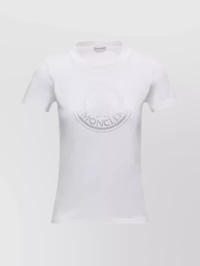 Moncler Crystal Logo Short Sleeve Fitted T-shirt
