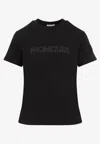 Moncler Logo Embellished Crewneck T-shirt In Black