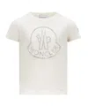 Moncler Girl's Embellished Bell Logo T-shirt In Nude