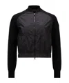 Moncler Crystal Zipper Cardigan In Black