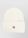 Moncler Ribbed-knit Wool Beanie In White