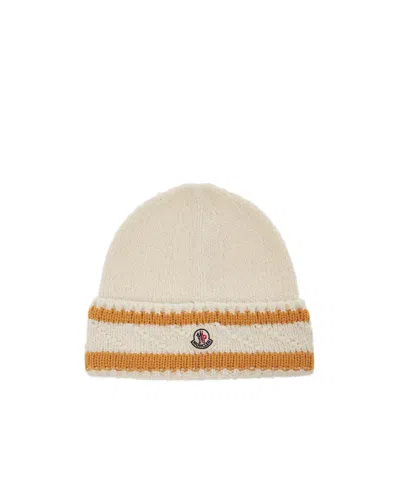Moncler Cuffed Wool Hat In Neutral