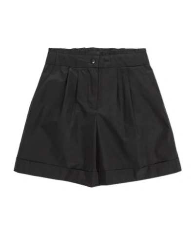 Moncler Curled Shorts In Black