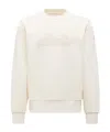 Moncler Cursive Logo Cotton Sweatshirt In White