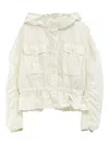 Moncler Giubbino Curton In Nylon Avorio  Donna In White