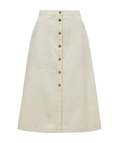 Moncler Curved Hem Skirt In White