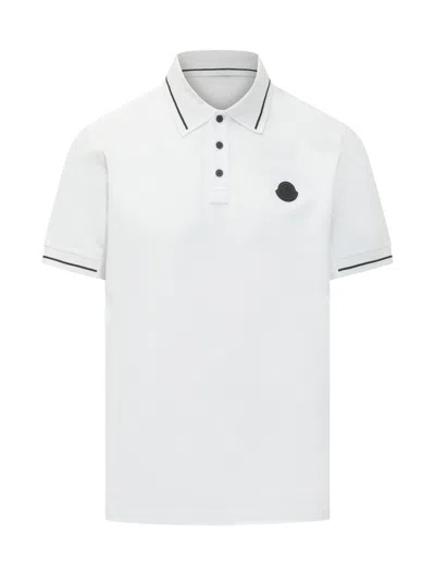 Moncler Cut-sleeve Polo Shirt In White
