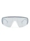 Moncler Cycliste Sonnenbrille Im Oversized-look In White