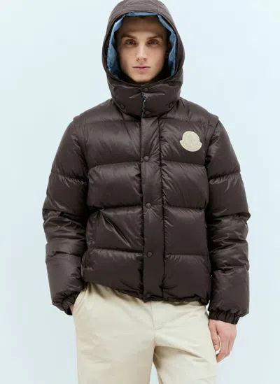 Moncler Cyclone 2-in-1 Short Down Jacket Brown