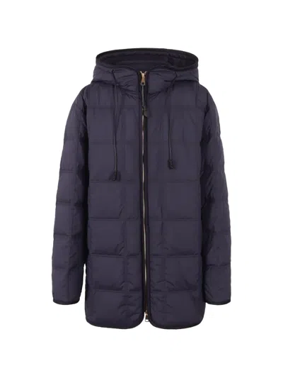 Moncler Cygnet Hooded Short Down Jacket In Blue