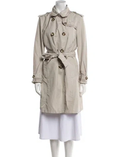 Pre-owned Moncler Cyprienne Trench Coat In Neutral