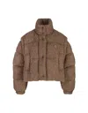 Moncler Cytinelle 2-in-1 Tweed Down Jacket In Beige In Brown