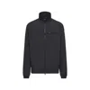 Moncler Danby High Collar Jacket Zipped Pocket In Blue