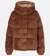 Moncler Daos Chenille Tech Down Jacket In Brown