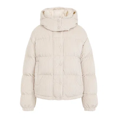 Moncler Womens Cream Dais Chenille-texture Shell-down Jacket