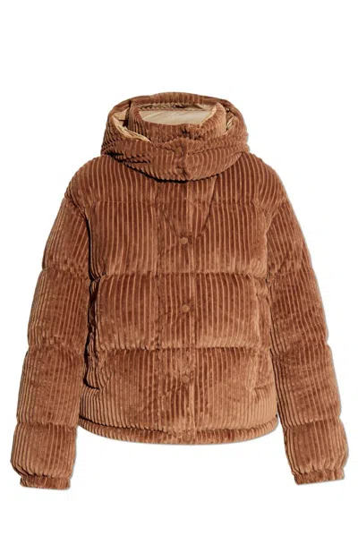 Moncler Daos Hooded Down Jacket In Brown