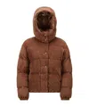 Moncler Daos Velvet Corduroy Puffer Jacket In Brown