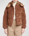 Moncler Daos Chenille Tech Down Jacket In Brown