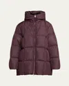 Moncler Darbon Oversized Hooded Down Jacket In Brown