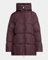 Moncler Darbon Oversized Hooded Down Jacket In Purple