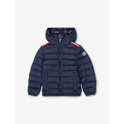 Moncler Kids' Dark Blue Donvar Logo-patch Shell-down Jacket