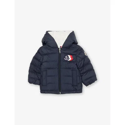 Moncler Babies' Dark Blue Hakan Hooded Shell-down Jacket 3-36 Month