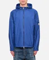 Moncler Lightweight Hooded Jacket With Drawstring In Blue