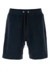 Moncler Dark Blue Terry Fabric Bermuda Shorts In Blue