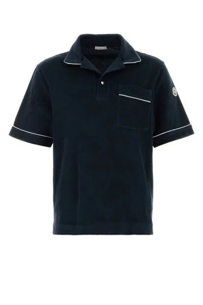 Moncler Dark Blue Terry Fabric Polo Shirt