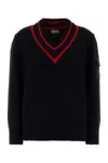 Moncler Maglione In Misto Lana Blu Scuro   Donna In Black