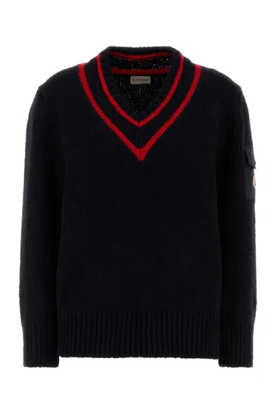 Moncler Dark Blue Wool Blend Sweater