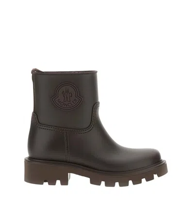 Moncler Dark Brown Leather Boots