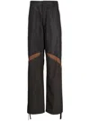 Moncler Nylon Pant With Waist Belt Loops And Drawstrings In Dark Brown