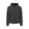 Moncler Hooded Quilted Cardigan Side Pockets In Gray