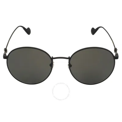 Moncler Dark Grey Round Unisex Sunglasses Ml0155k 02a 55 In Black