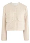Moncler Dauphin Logo Tweed And Shell Jacket In Beige