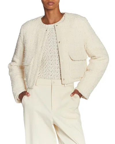 Moncler Dauphin Tweed Combo Jacket In Open White