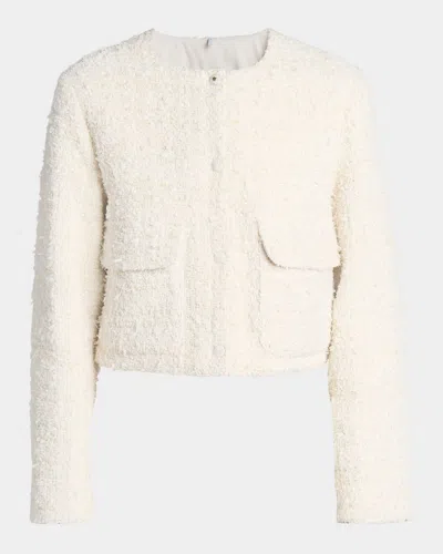 Moncler Dauphin Tweed Combo Jacket In Open White