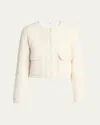 Moncler Dauphin Tweed Combo Jacket In Open White