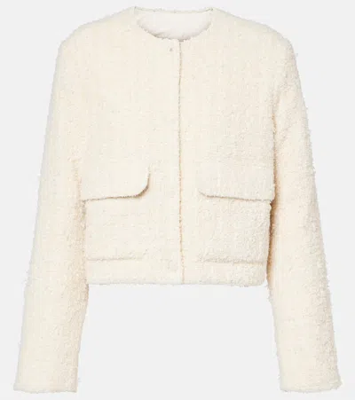 Moncler Dauphin Tweed Combo Jacket In Open White