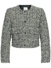 Moncler Doudoune Courte En Tweed Dauphin In Black
