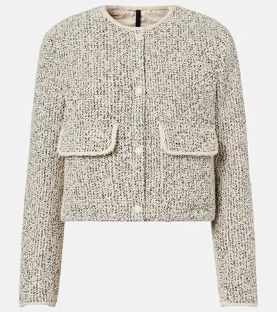 Moncler Dauphine Down-paneled Tweed Jacket In Neutral