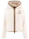 Moncler Grenoble Fleece Down Puffer Jacket In Tan