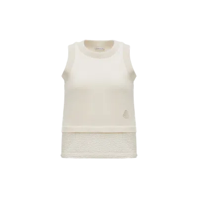 Moncler Embroidered Tank Top White In Blanc