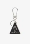 Moncler Debossed Logo Keyring In Black