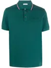 Moncler Debossed-logo Polo Shirt In Green
