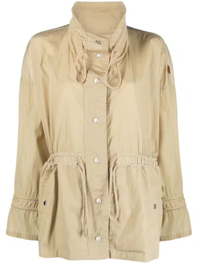 Moncler Deel Drawstring-waist Jacket In Beige